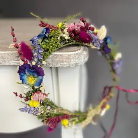 Bridal meadow flower hair crown