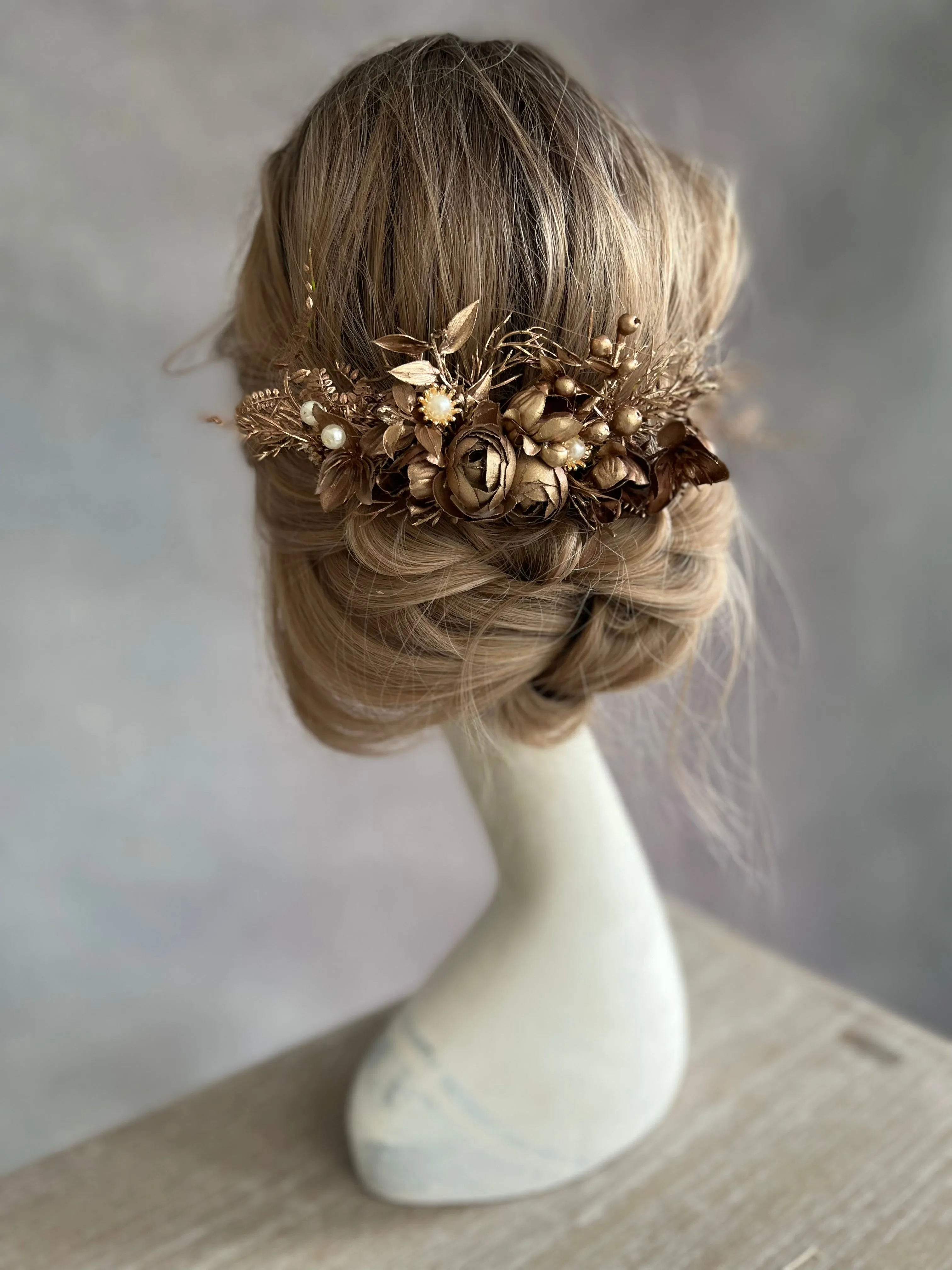 Bronze wedding hair comb