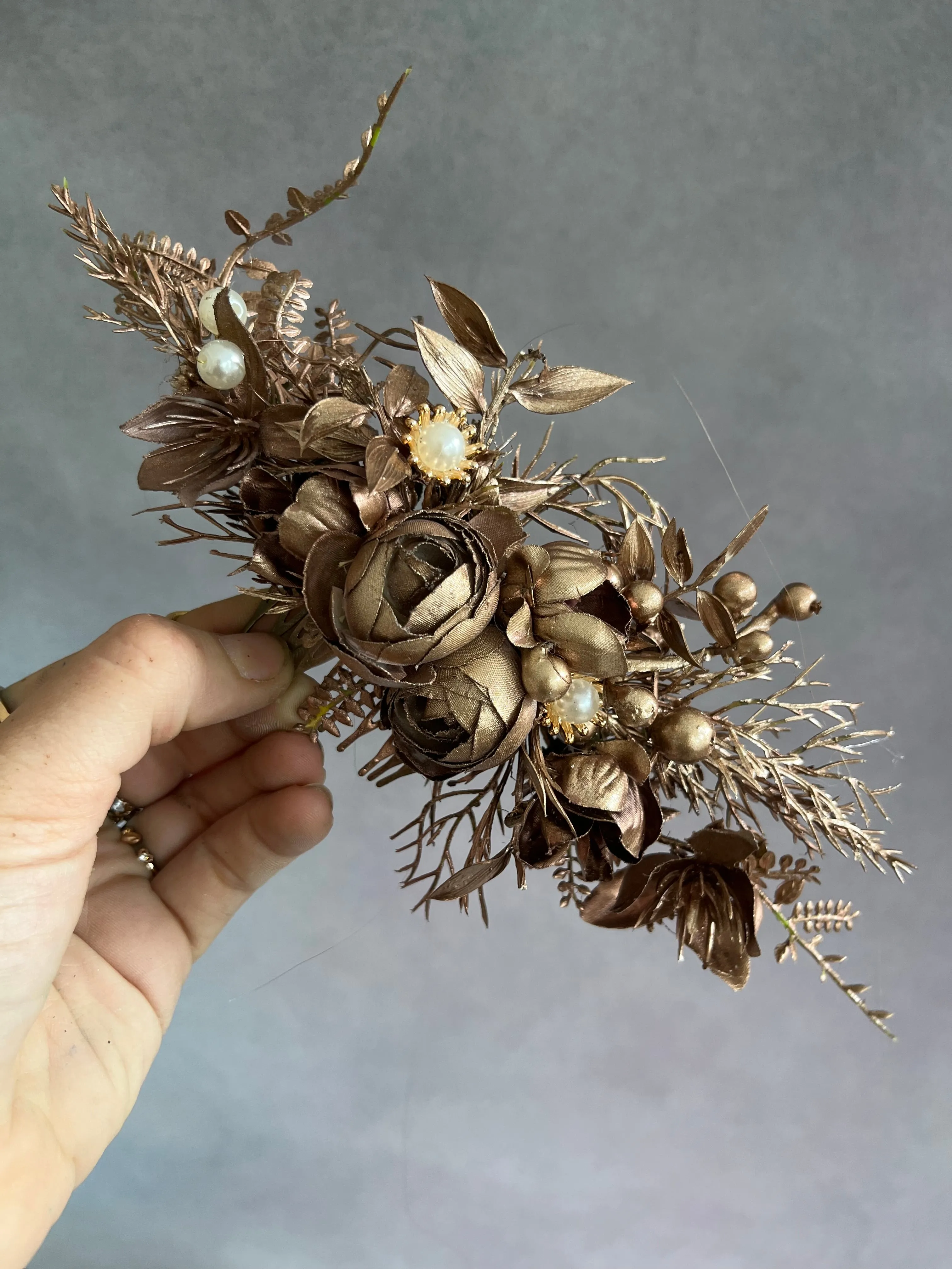 Bronze wedding hair comb