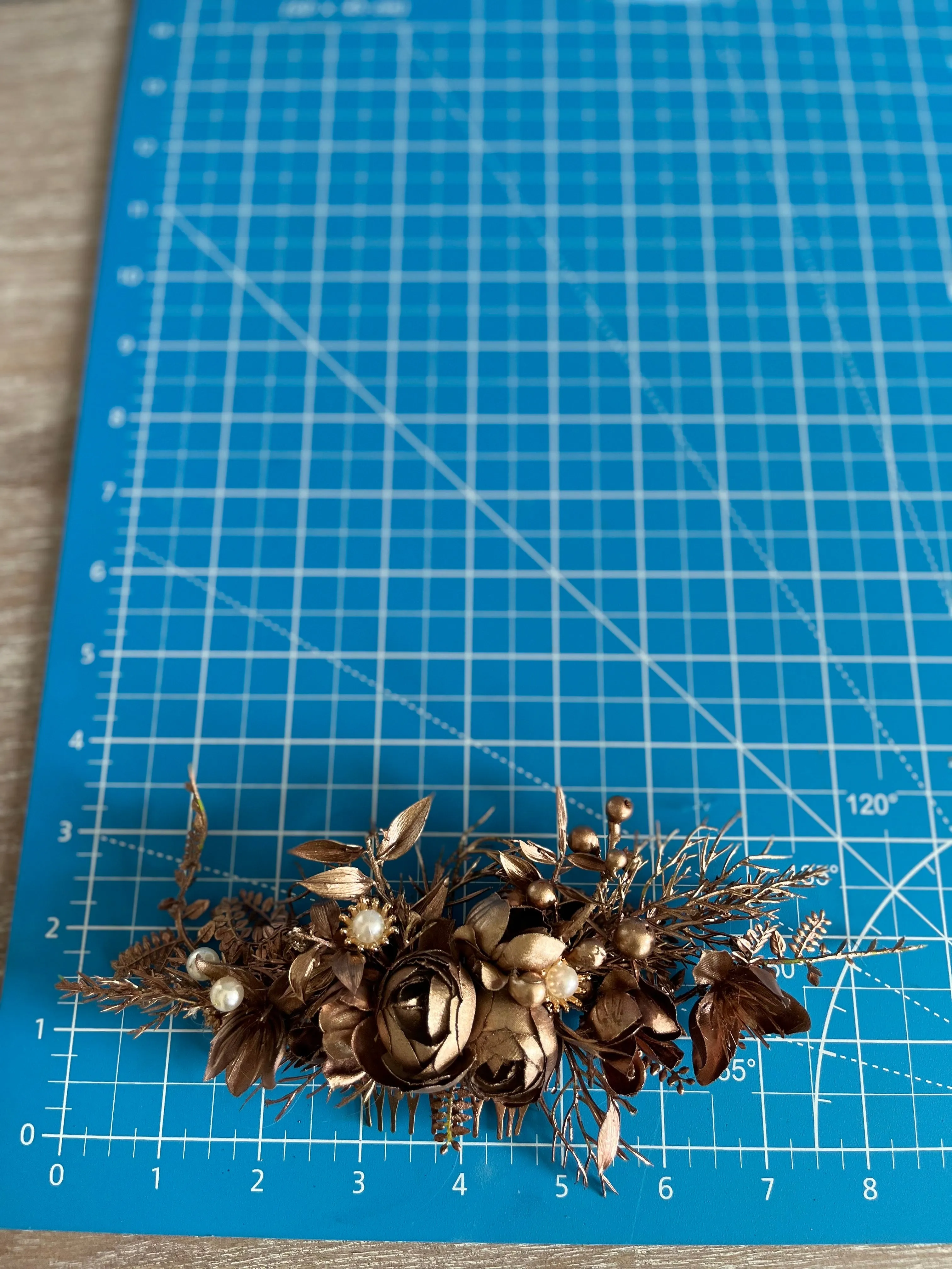 Bronze wedding hair comb