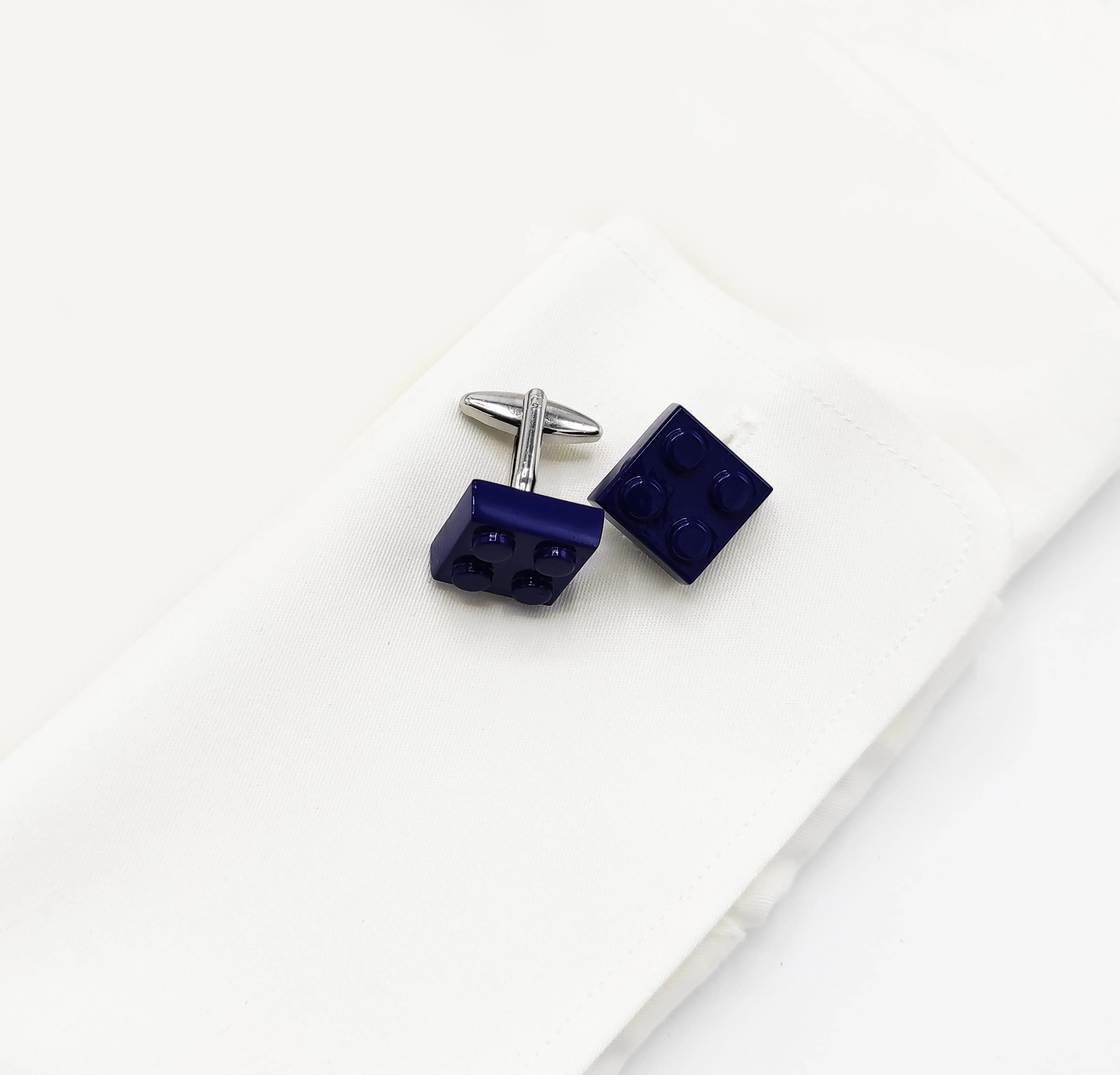 Building Block Blue – Metal Cufflinks