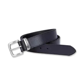 Burnished Leather Box Buckle Anvil Belt - Black