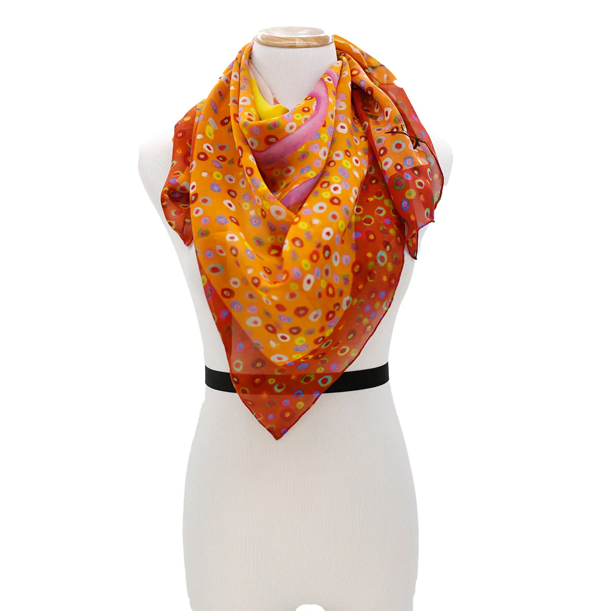 CALYPSO Orchid Silk Square Neckerchief Scarf