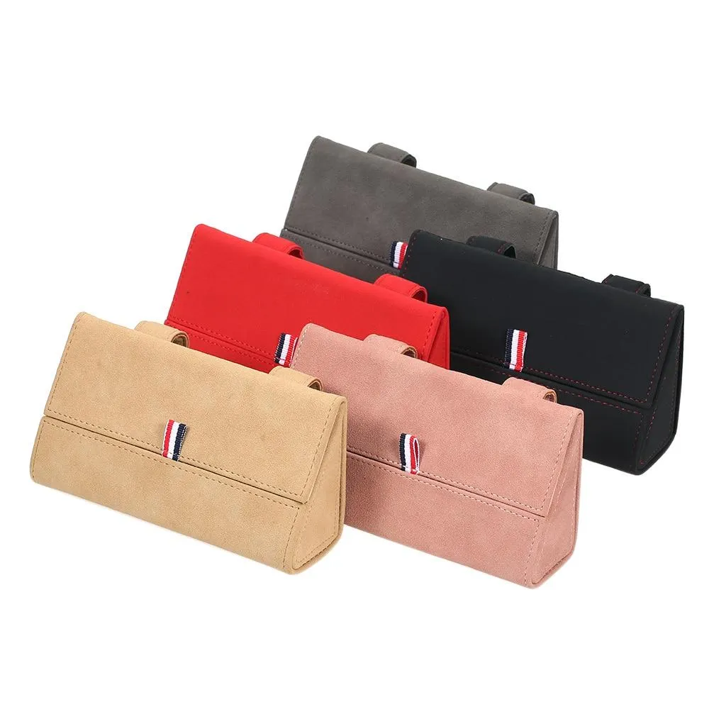 Car Visor Sunglasses Leather Case Holder