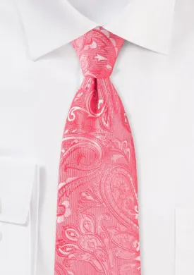 Caribbean Coral Proper Paisley Necktie