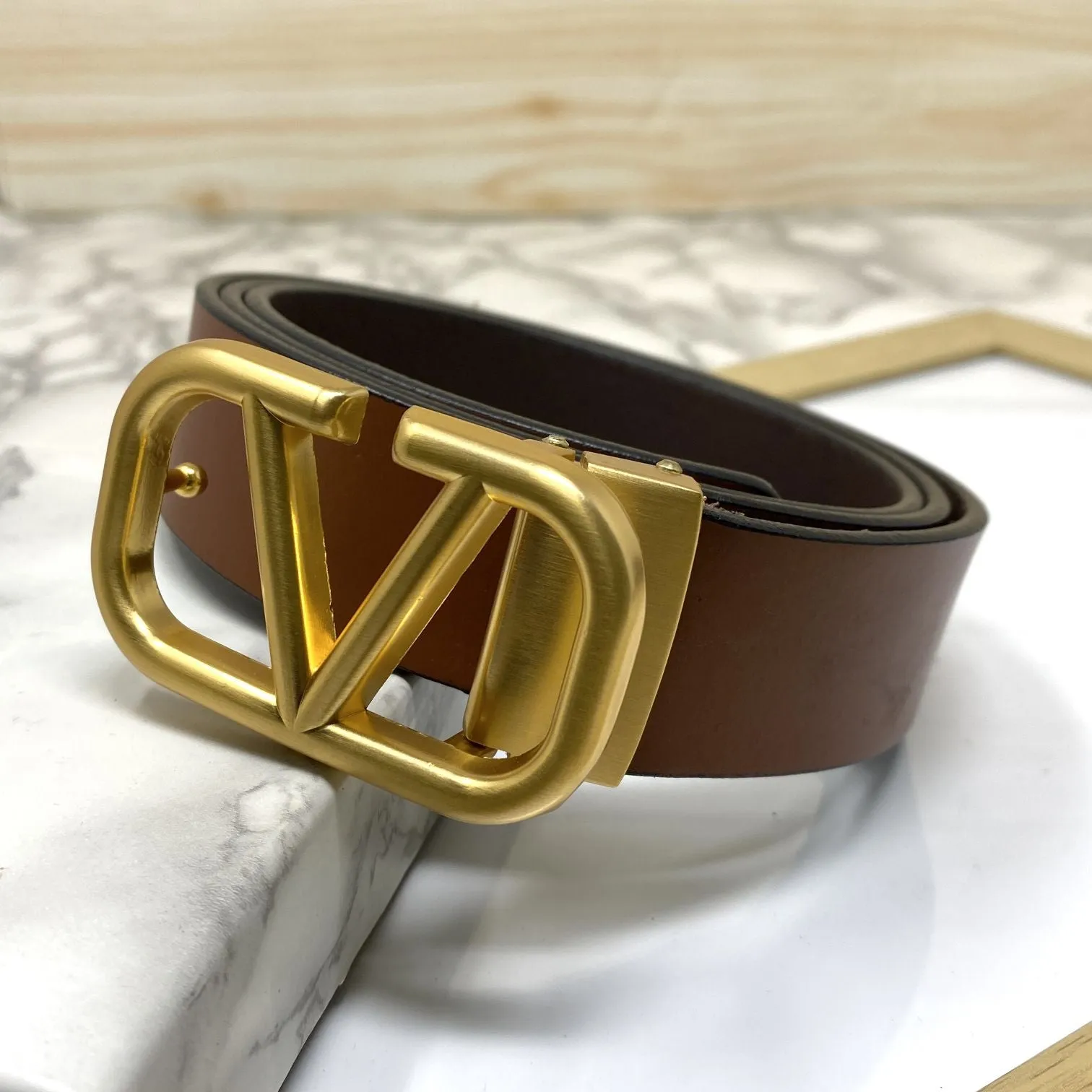 Casual V-Pattern Leather Strap Belt-JonasParamount