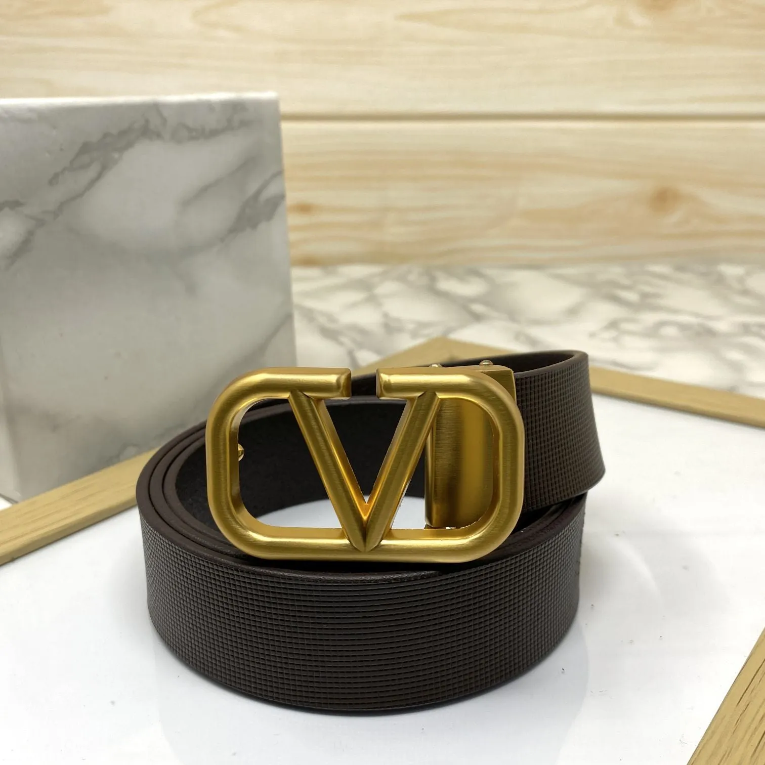 Casual V-Pattern Leather Strap Belt-JonasParamount