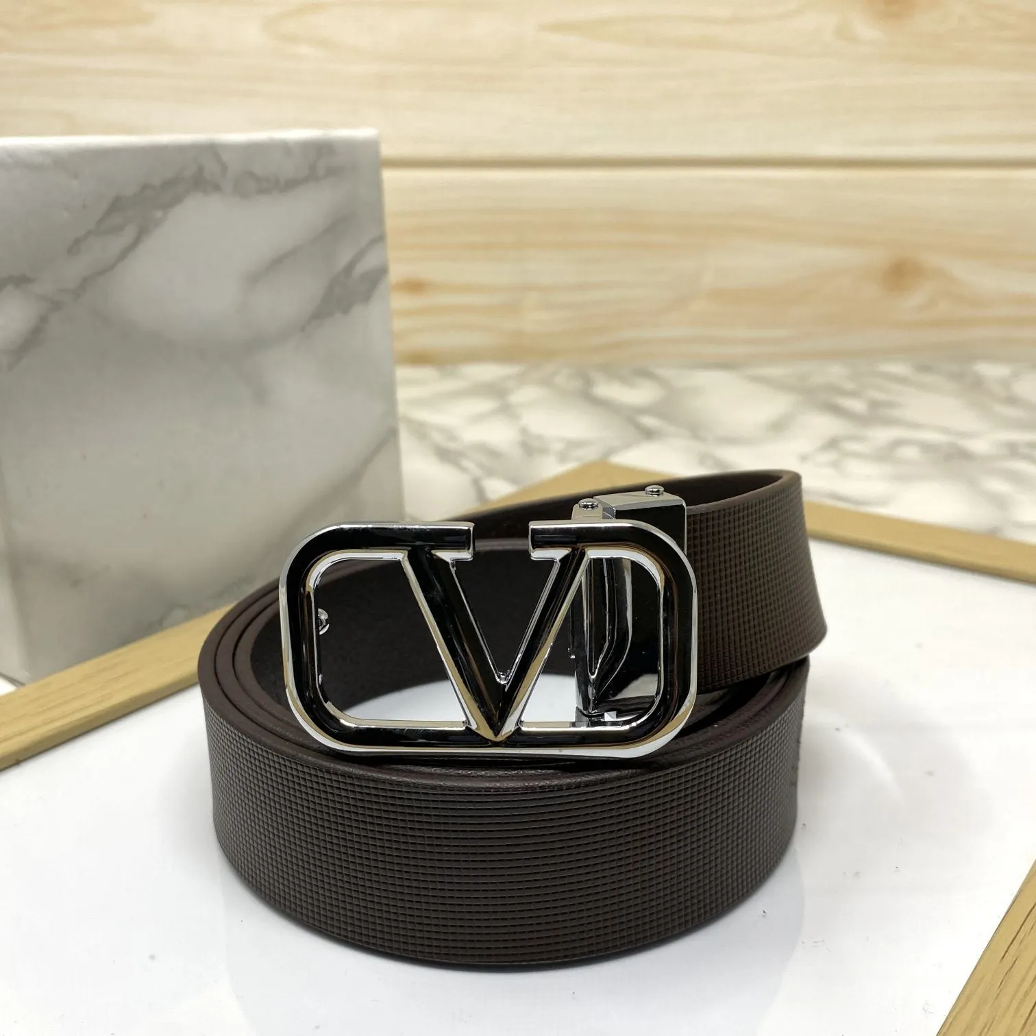 Casual V-Pattern Leather Strap Belt-JonasParamount