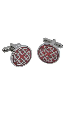 Celtic Enamel Cufflinks - Red by Sgian Dubh Co