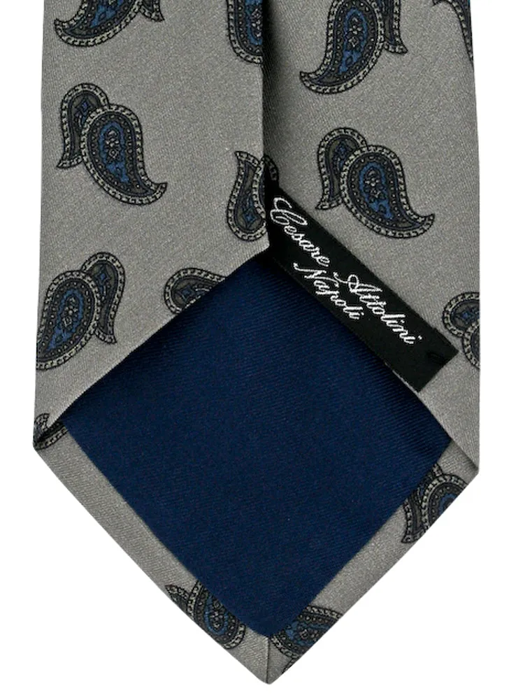 Cesare Attolini Gray Silk Tie