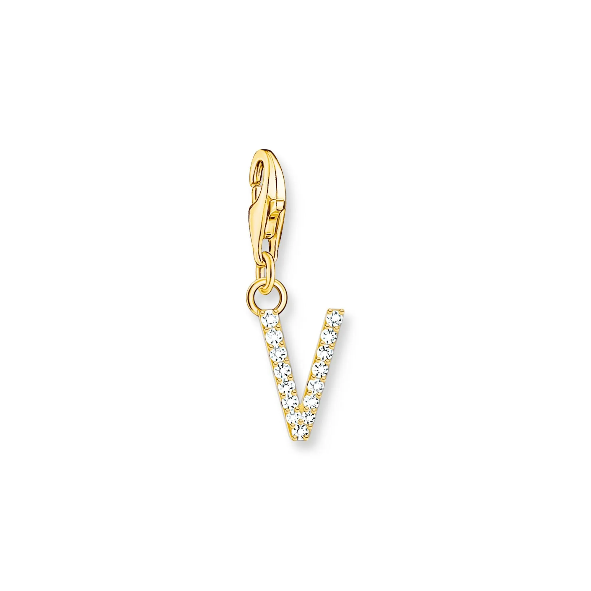 Charm Pendant letter V gold plated