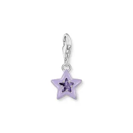 Charm Pendant star with amethyst-coloured stones