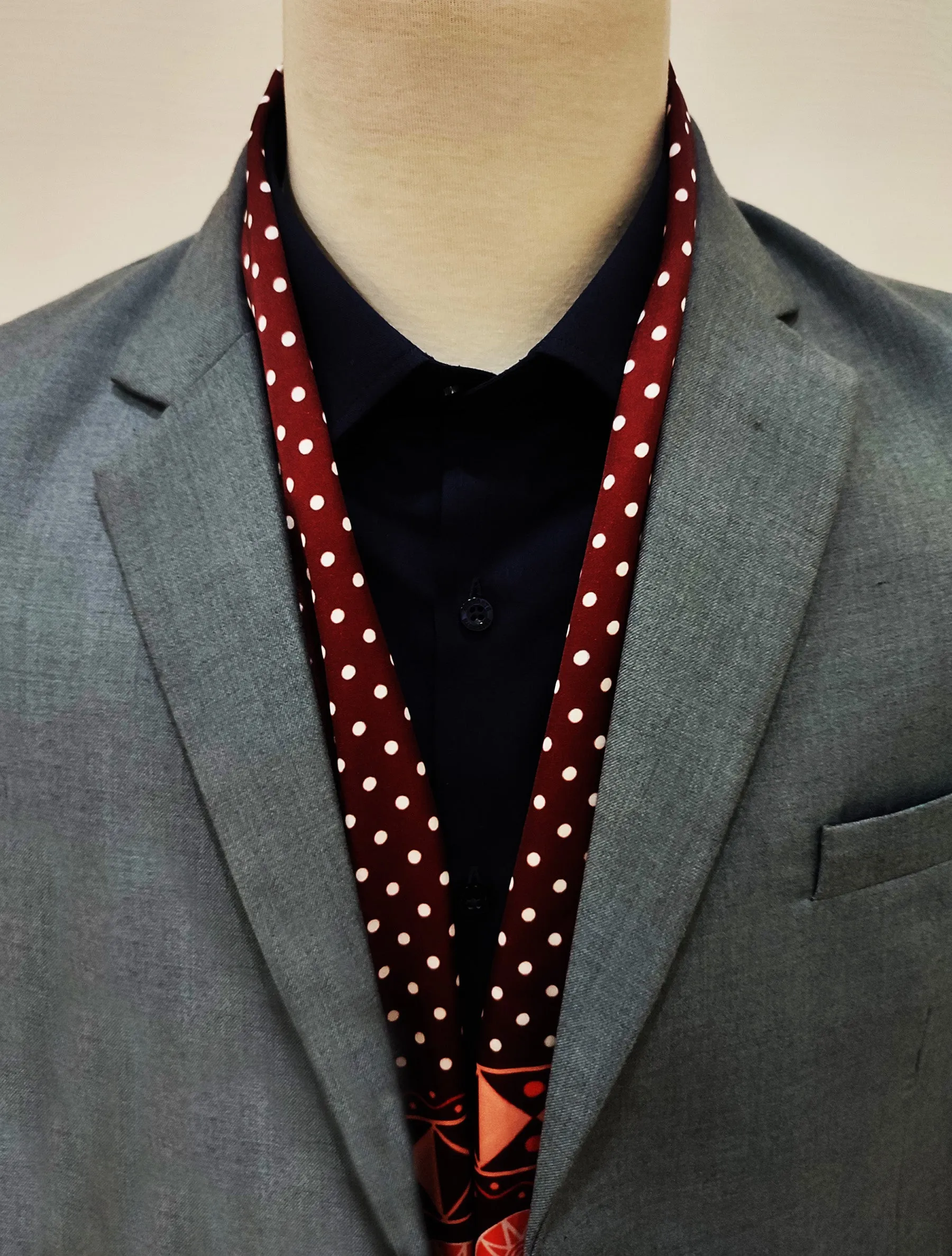 CHOCOLATE BROWN POLKA DROPS - SILK SCARVES