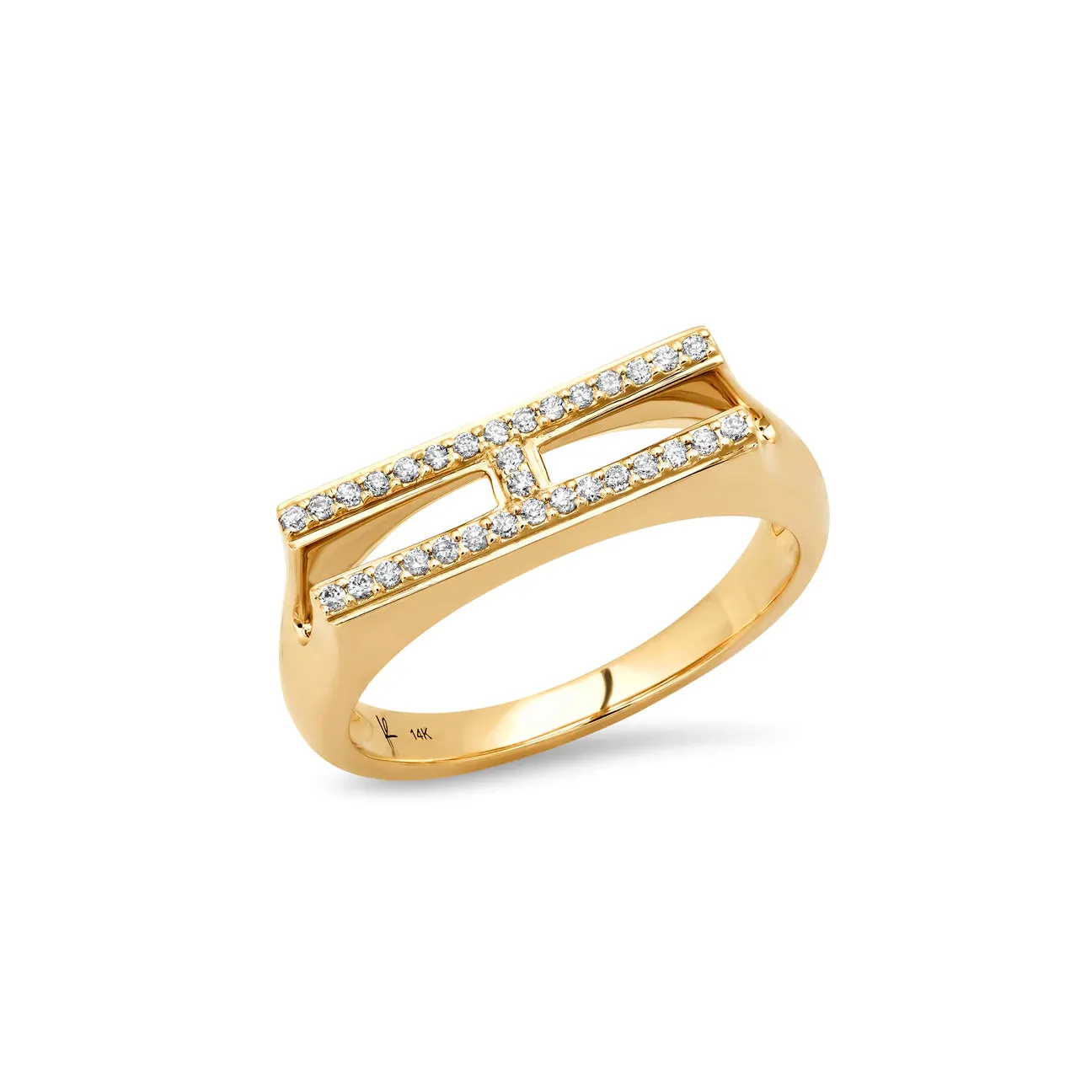 Chunky Initial Diamond Stacking Ring