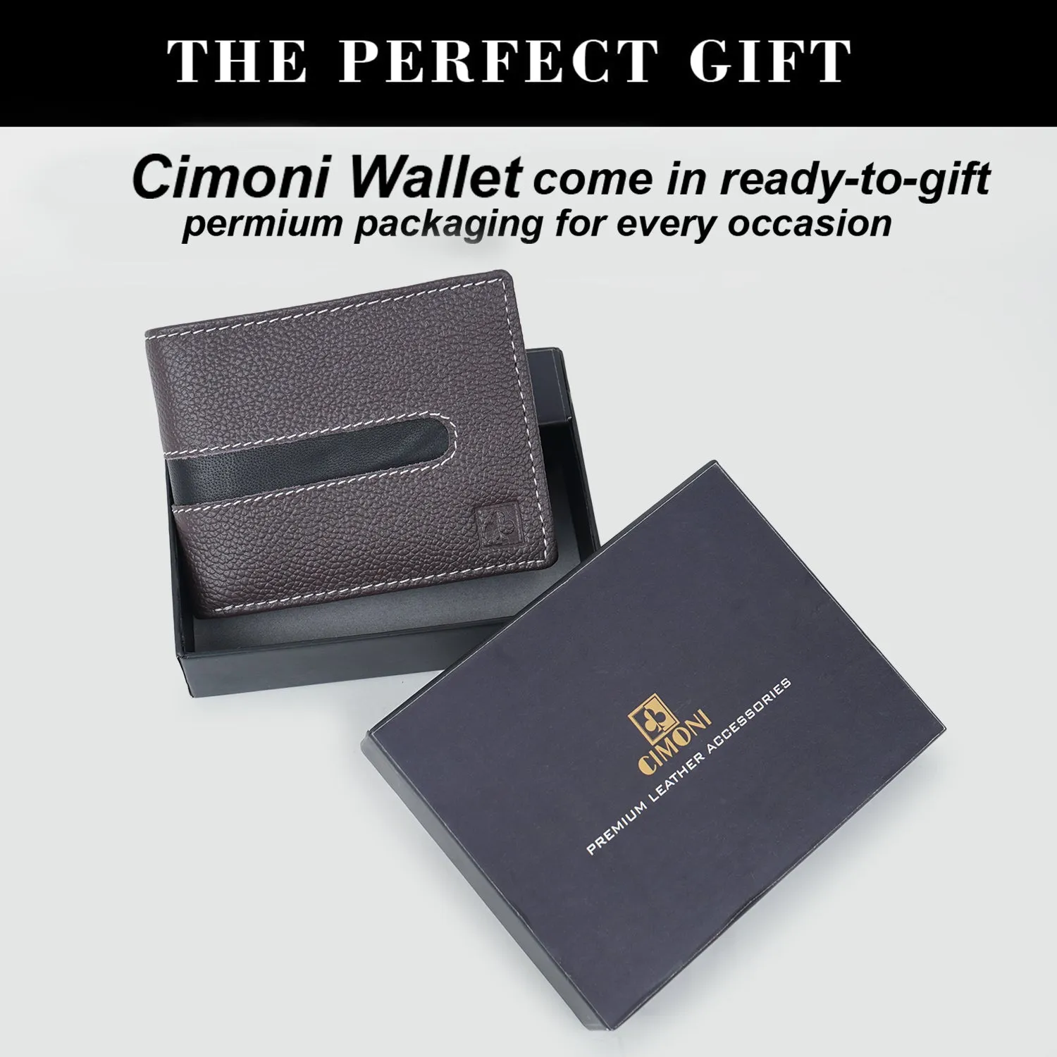 CIMONI Genuine Leather Classic Design Ultra Slim Multiple Credit Cards Slot Wallet for Men