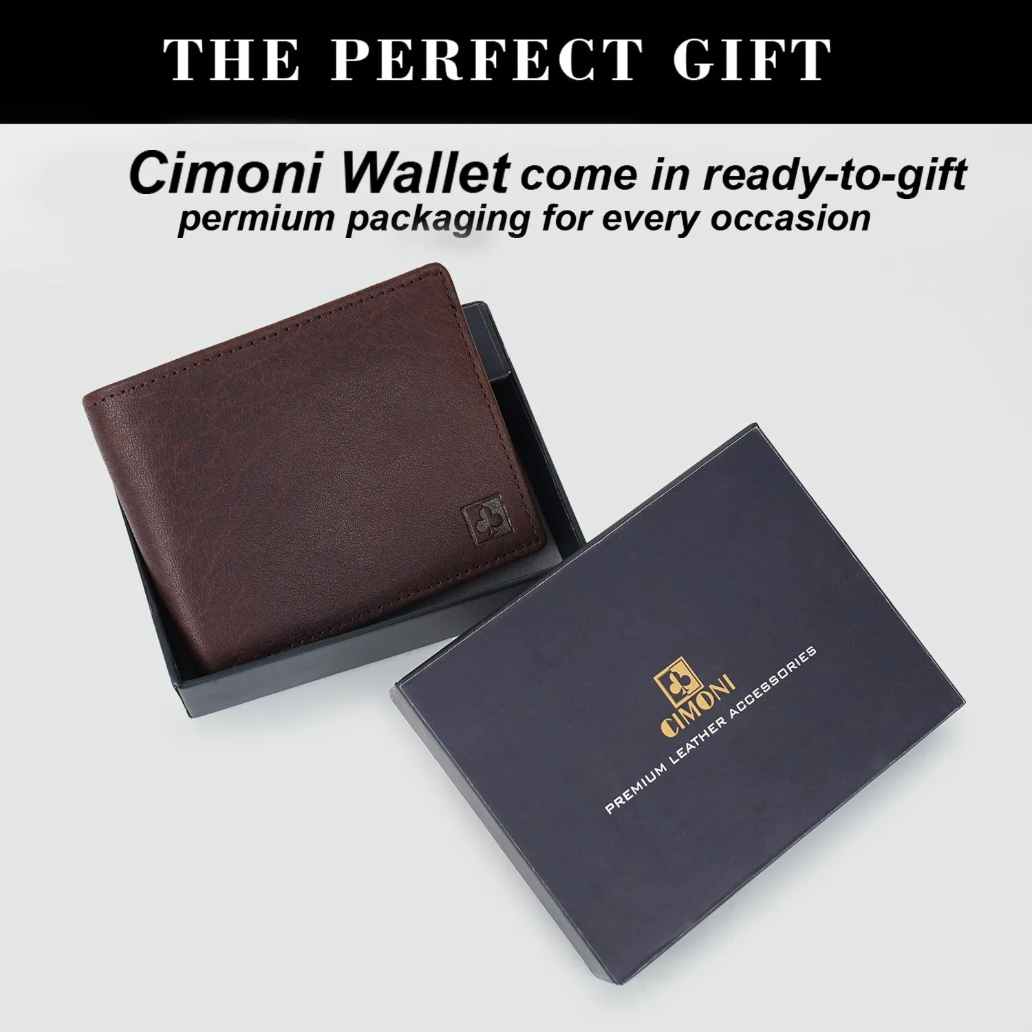 CIMONI Genuine Leather Stylish Classy Design Ultra Slim Multiple Credit Cards Slot Wallet for Men