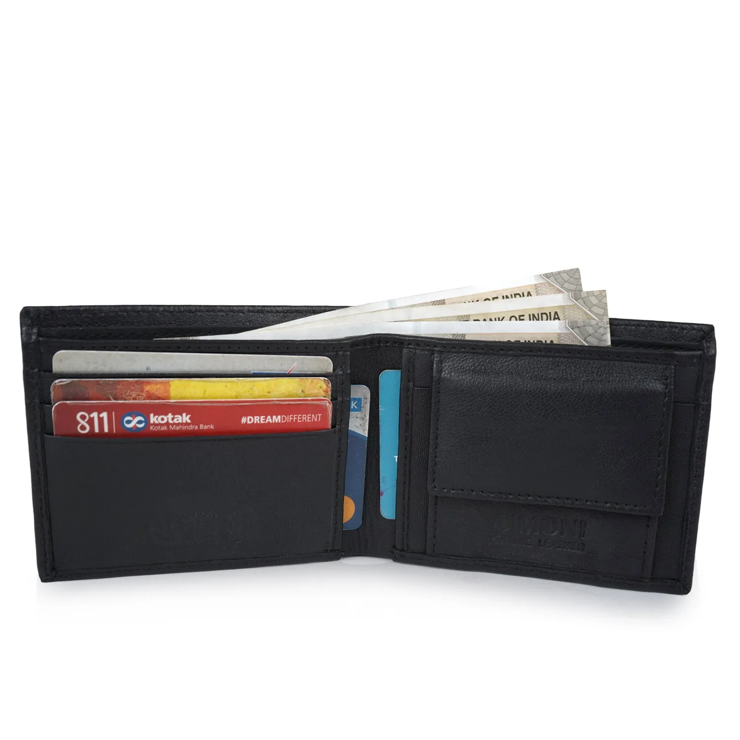 CIMONI Genuine Leather Stylish Credit/5 Debit Card Slots I 1 Currency Compartments Wallet for Men