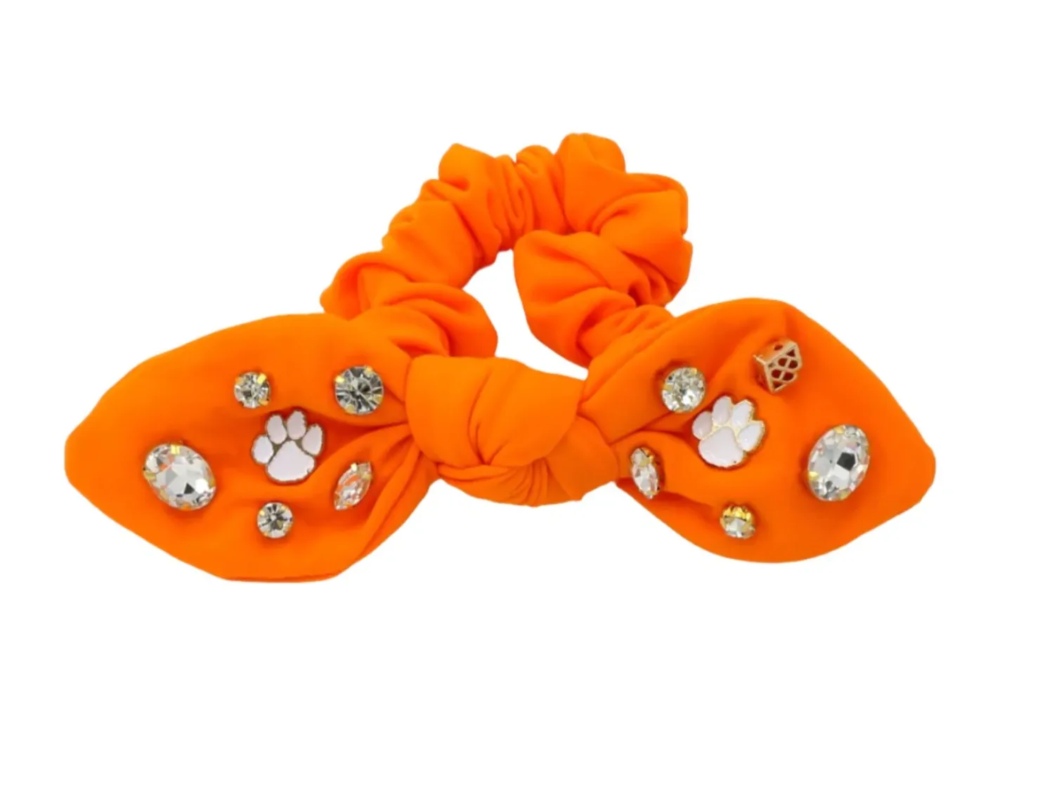 Clemson Orange Logo Bow Scrunchie