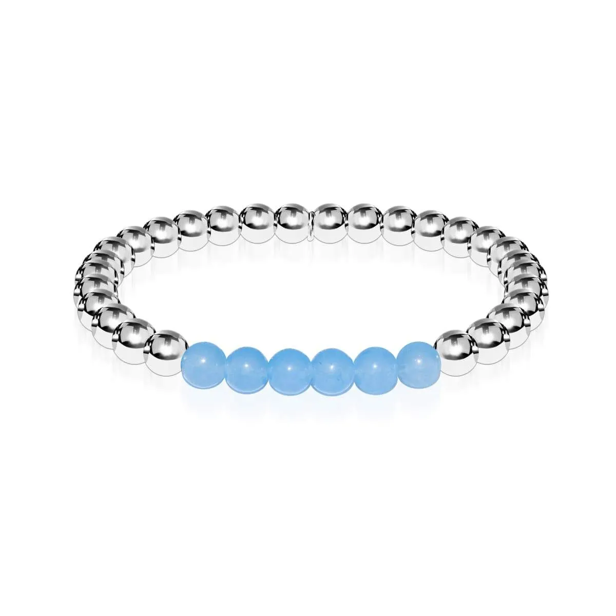 Coy | Silver | Aquamarine | Gemstone Expression Bracelet