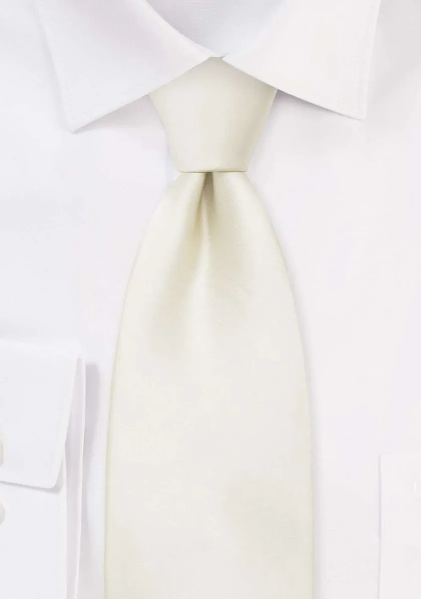 Cream Solid Necktie