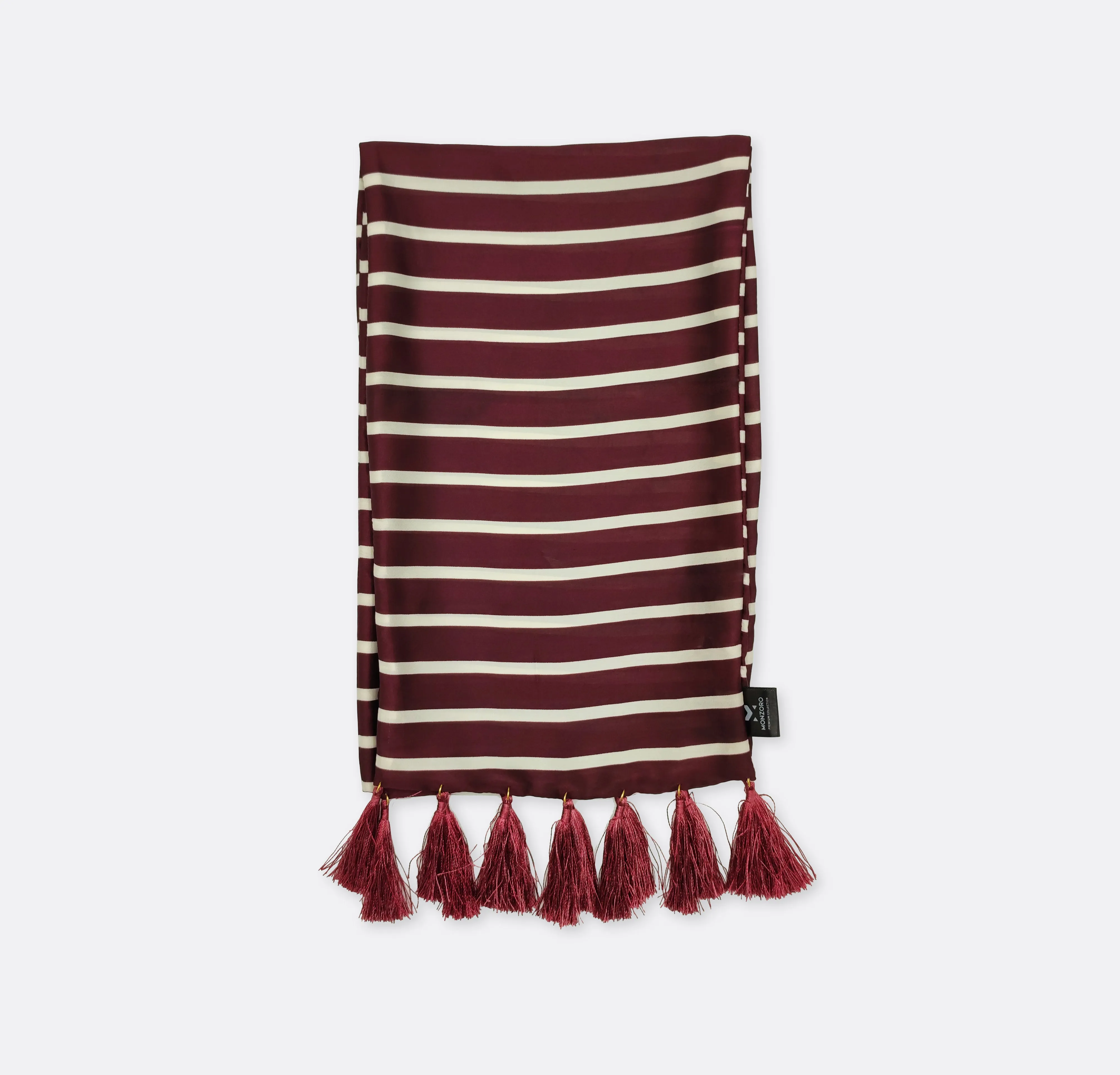 CREAMY ROSEWOOD STRIPES - SILK MEN SCARVES