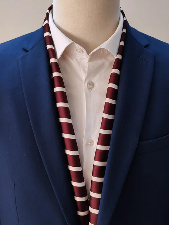 CREAMY ROSEWOOD STRIPES - SILK MEN SCARVES