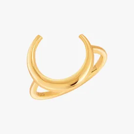 Crescent Moon Ring Gold