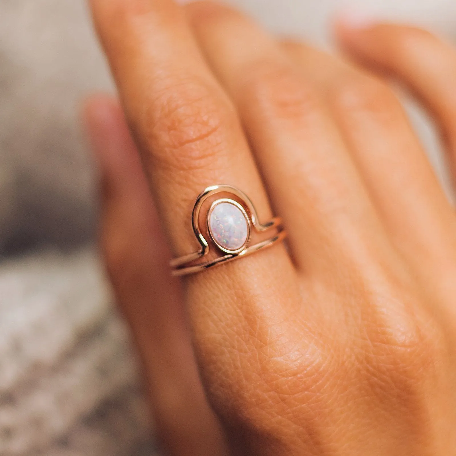 Crowned Opal Ring