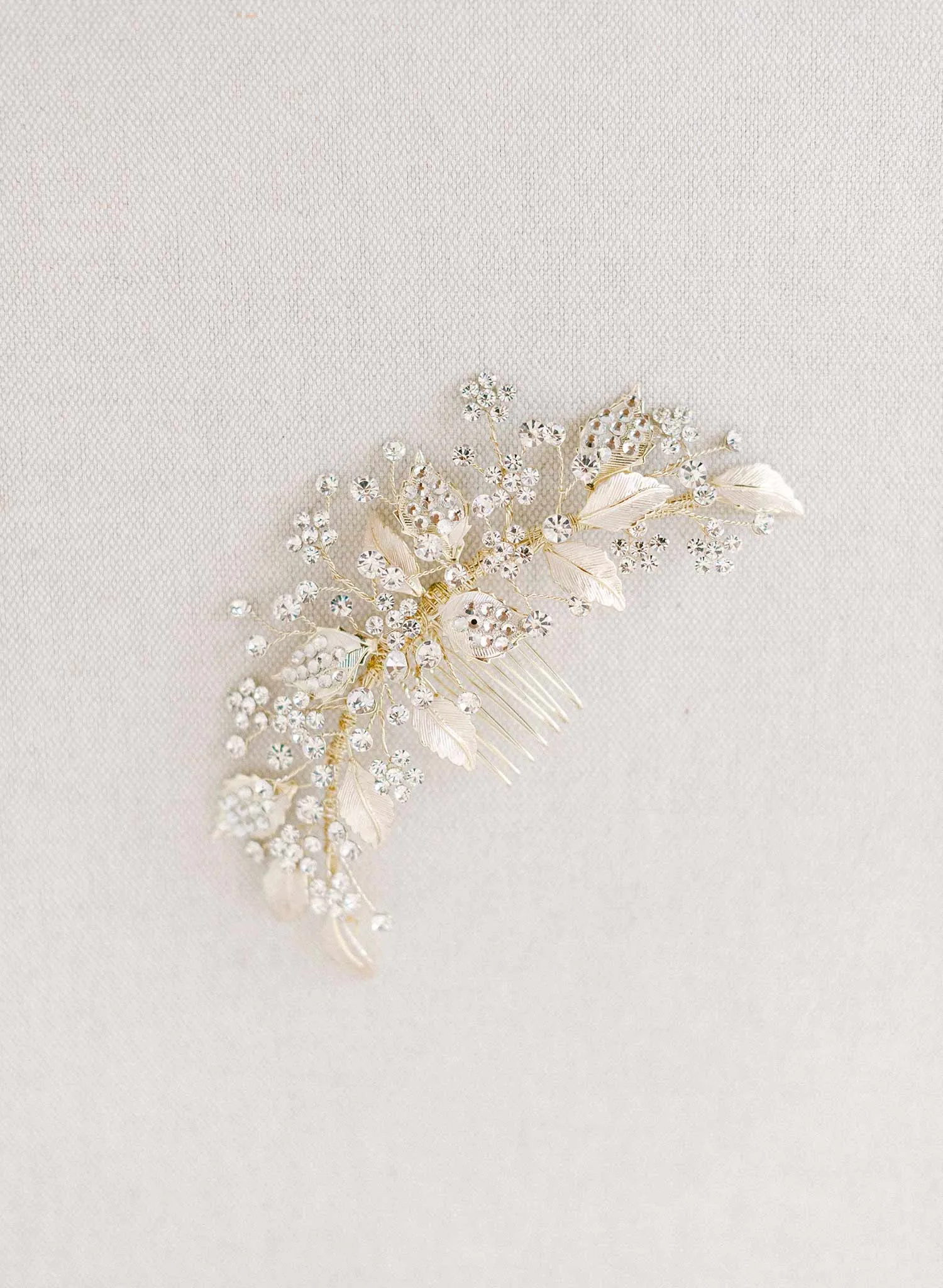 Crystal encrusted leafy bridal comb - Style #2359