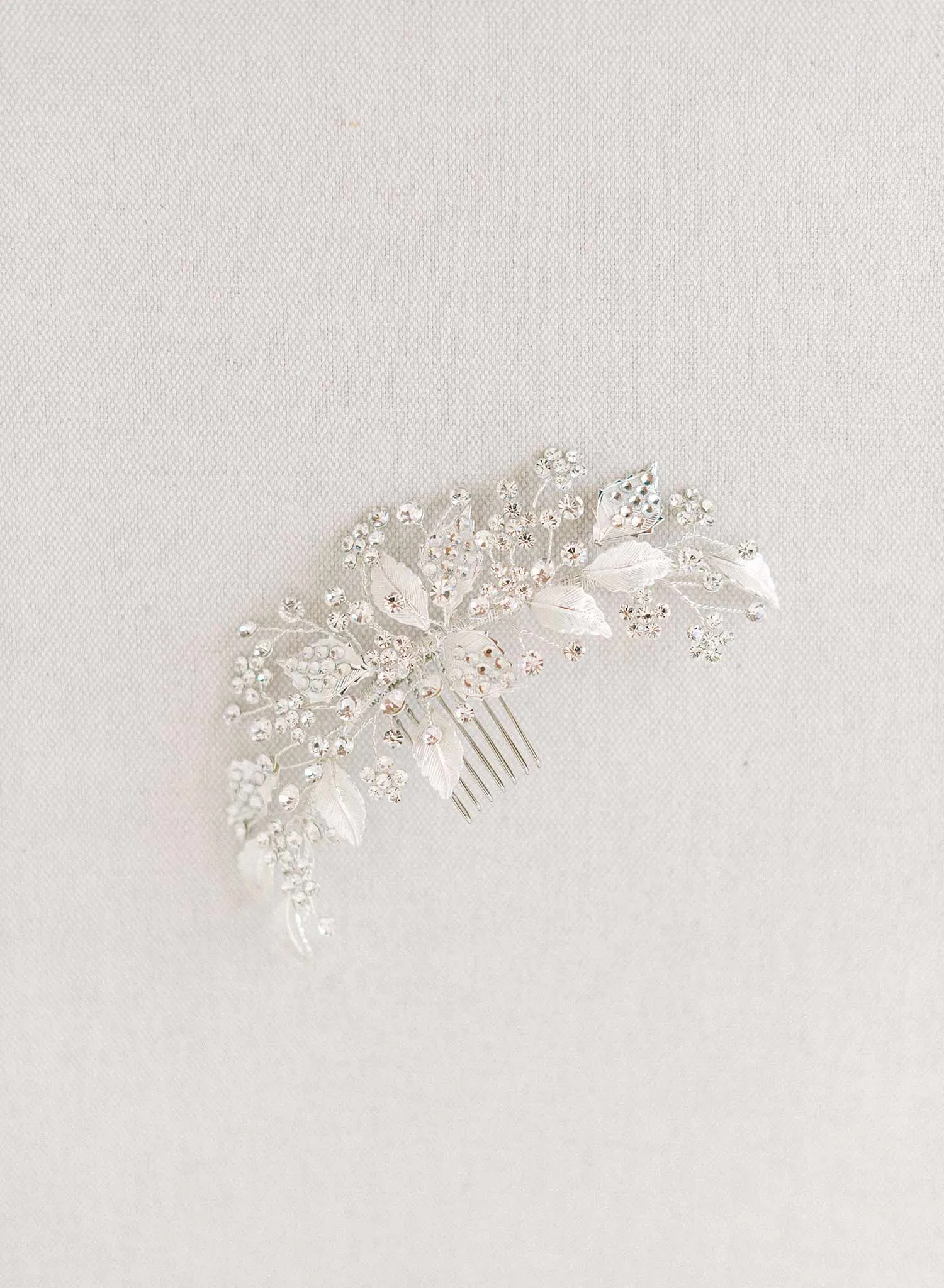 Crystal encrusted leafy bridal comb - Style #2359