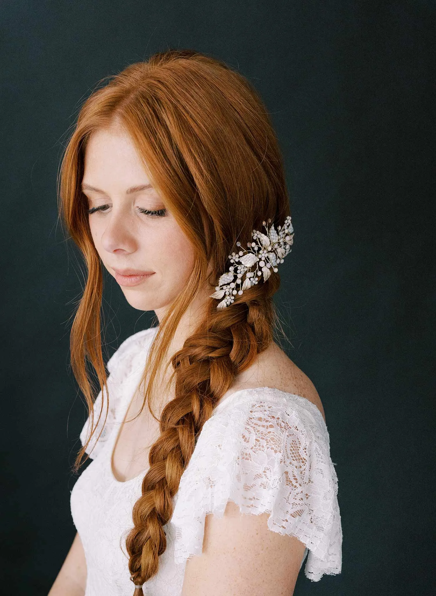 Crystal encrusted leafy bridal comb - Style #2359