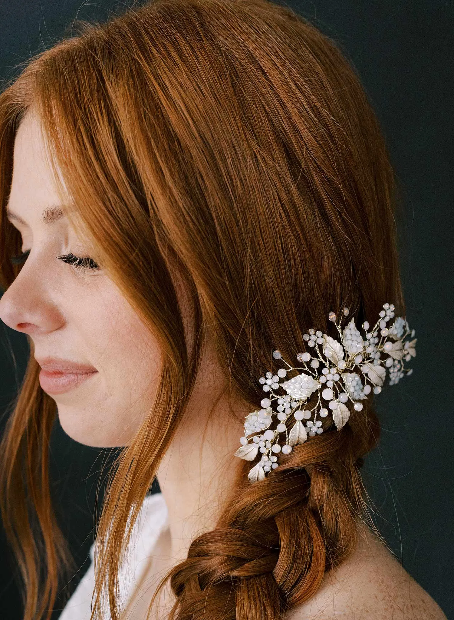 Crystal encrusted leafy bridal comb - Style #2359