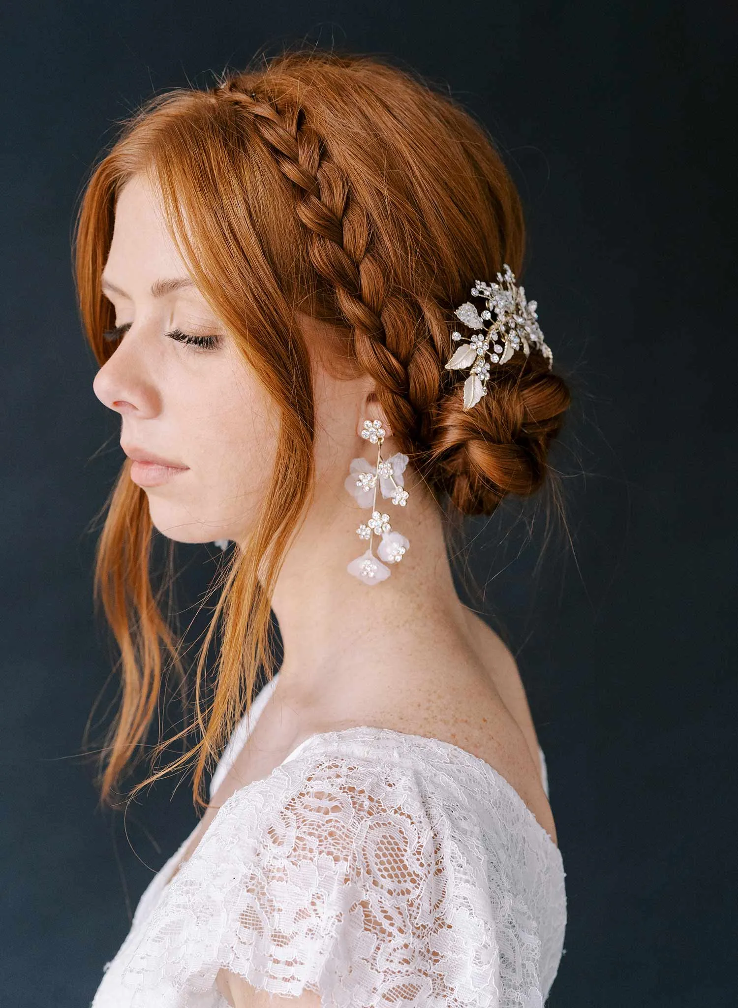 Crystal encrusted leafy bridal comb - Style #2359