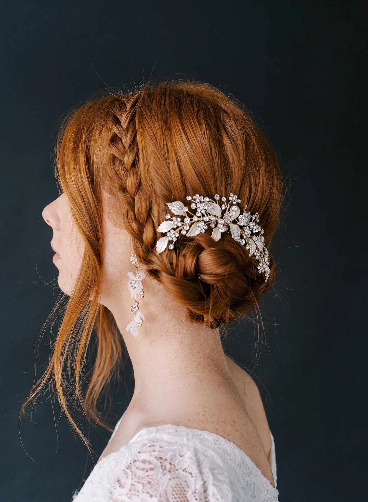 Crystal encrusted leafy bridal comb - Style #2359