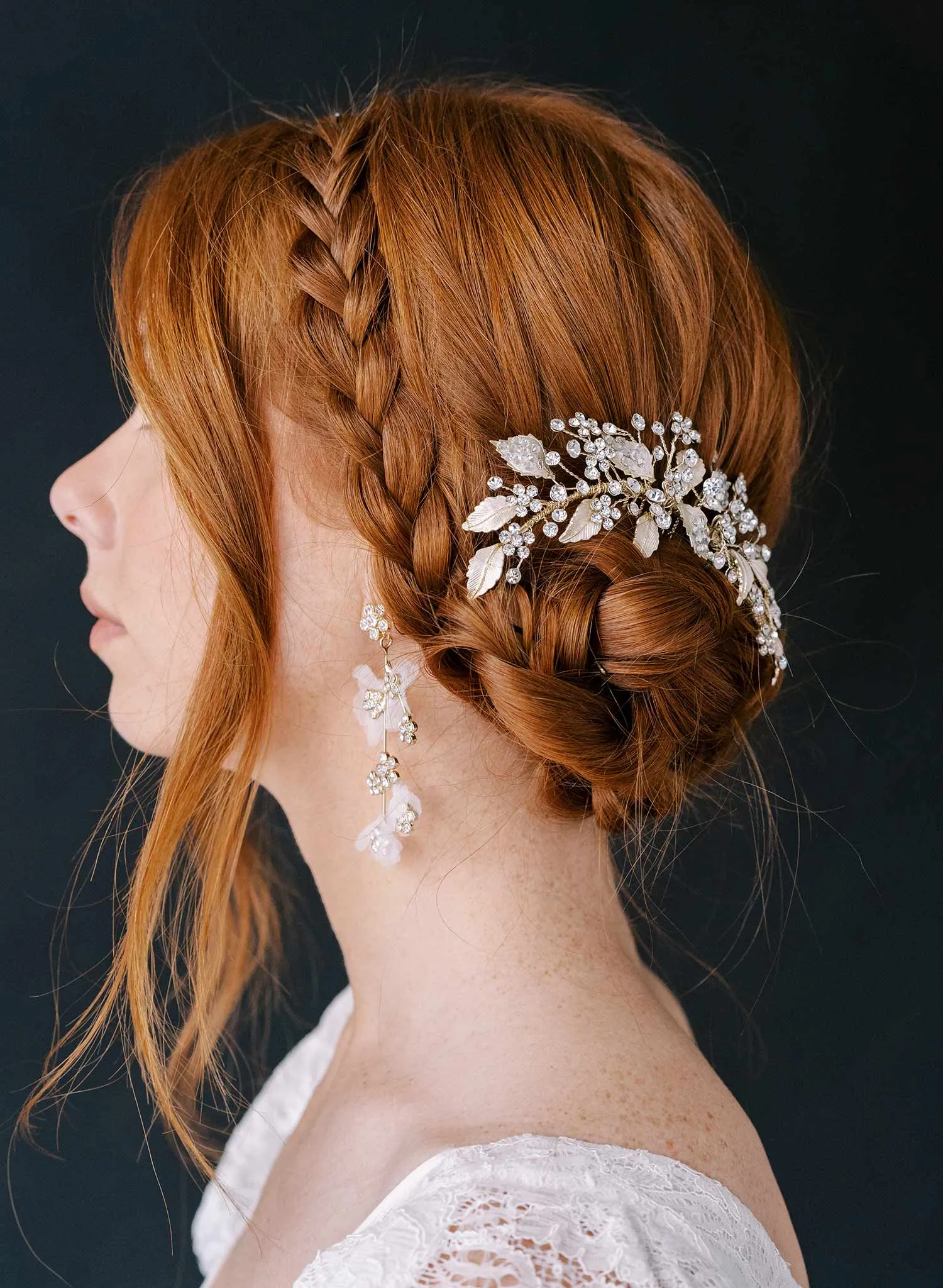 Crystal encrusted leafy bridal comb - Style #2359