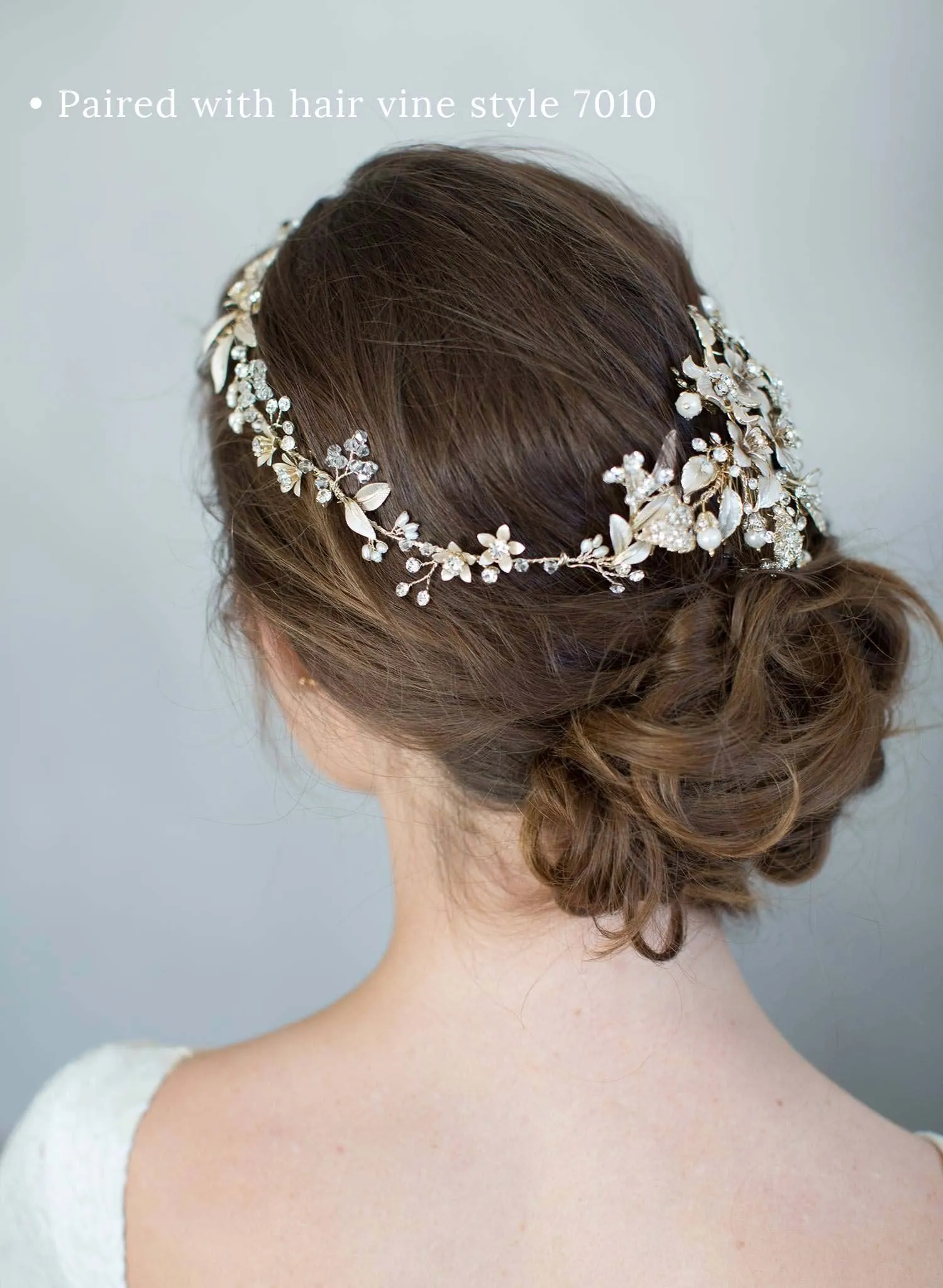 Crystals and foliage convertible hair comb - Style #7011