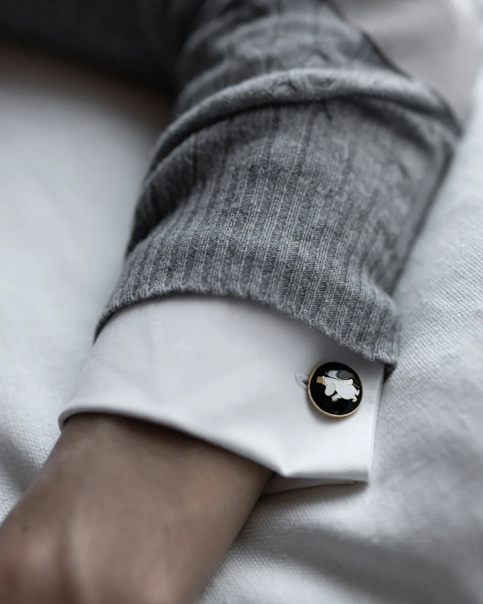 Cufflinks | Moomin  | Gold Plated | Moominpappa | Black