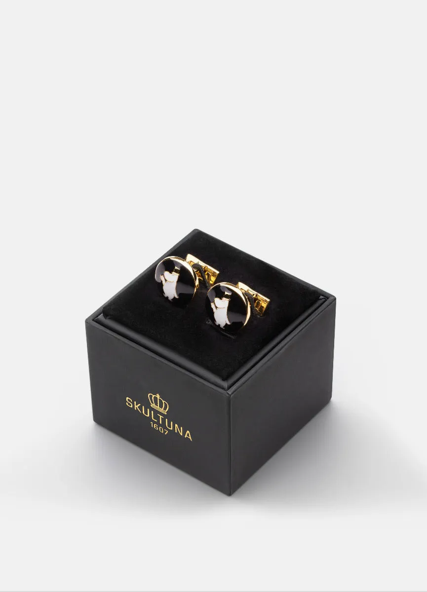 Cufflinks | Moomin  | Gold Plated | Moominpappa | Black