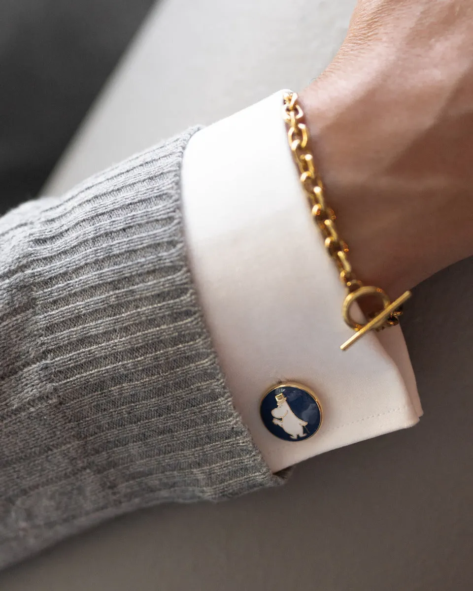 Cufflinks | Moomin  | Gold Plated | Moominpappa | Blue