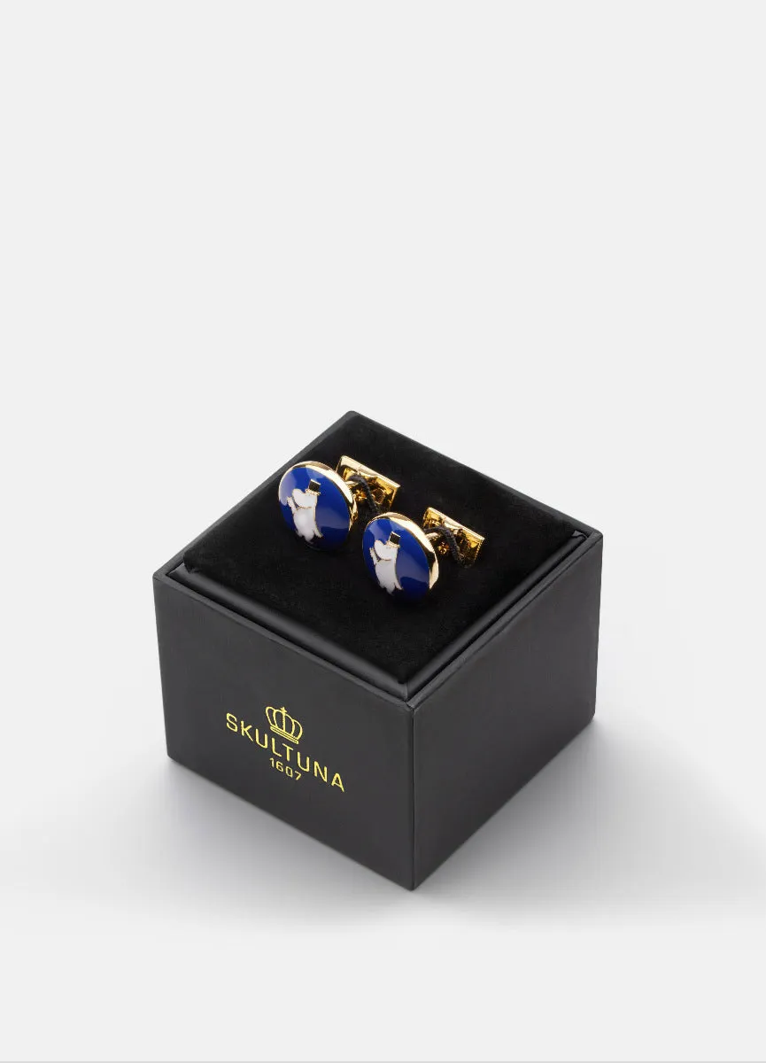 Cufflinks | Moomin  | Gold Plated | Moominpappa | Blue