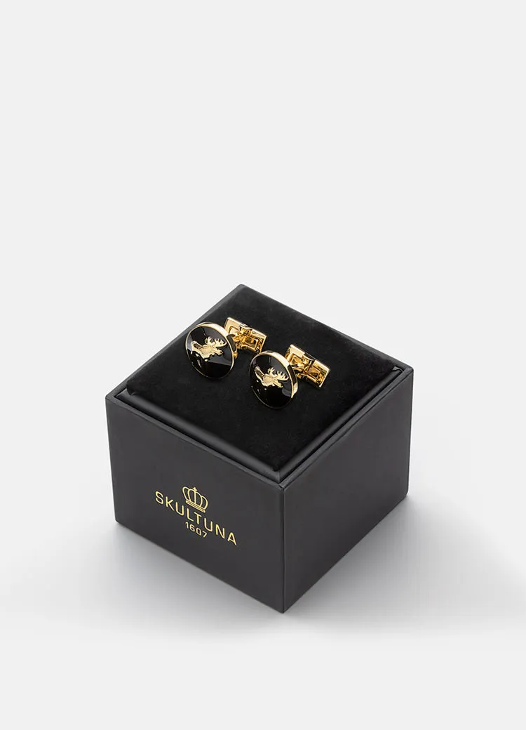 Cufflinks | The Hunter | Gold & Black | The Moose