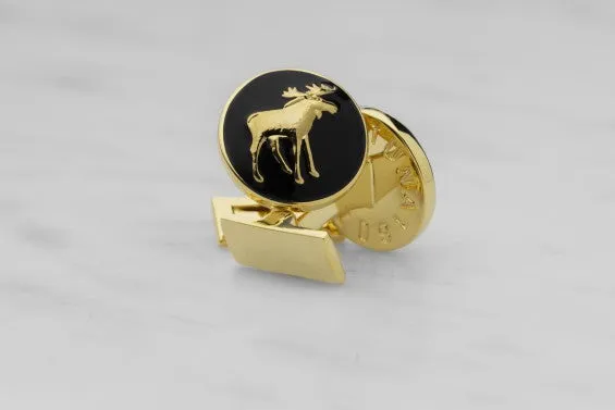 Cufflinks | The Hunter | Gold & Black | The Moose