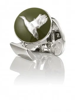 Cufflinks | The Hunter | Silver & Green | The Flying Duck