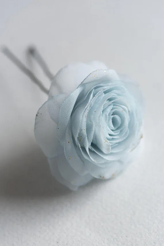 Custom color rose flower hair clip - FLORE