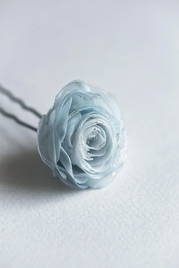 Custom color rose flower hair clip - FLORE