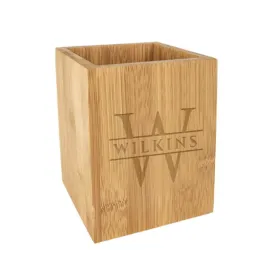 Custom Engraved Bamboo Utensil Holder