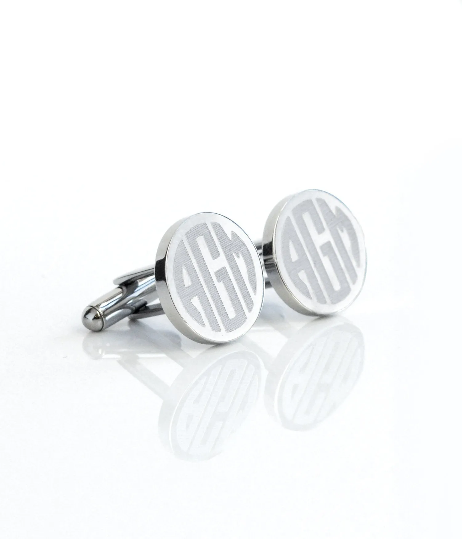 Custom Engraved Metal Tie Clip & Cufflinks Set