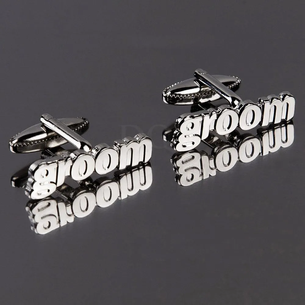 Cut Out Words Wedding Cufflinks