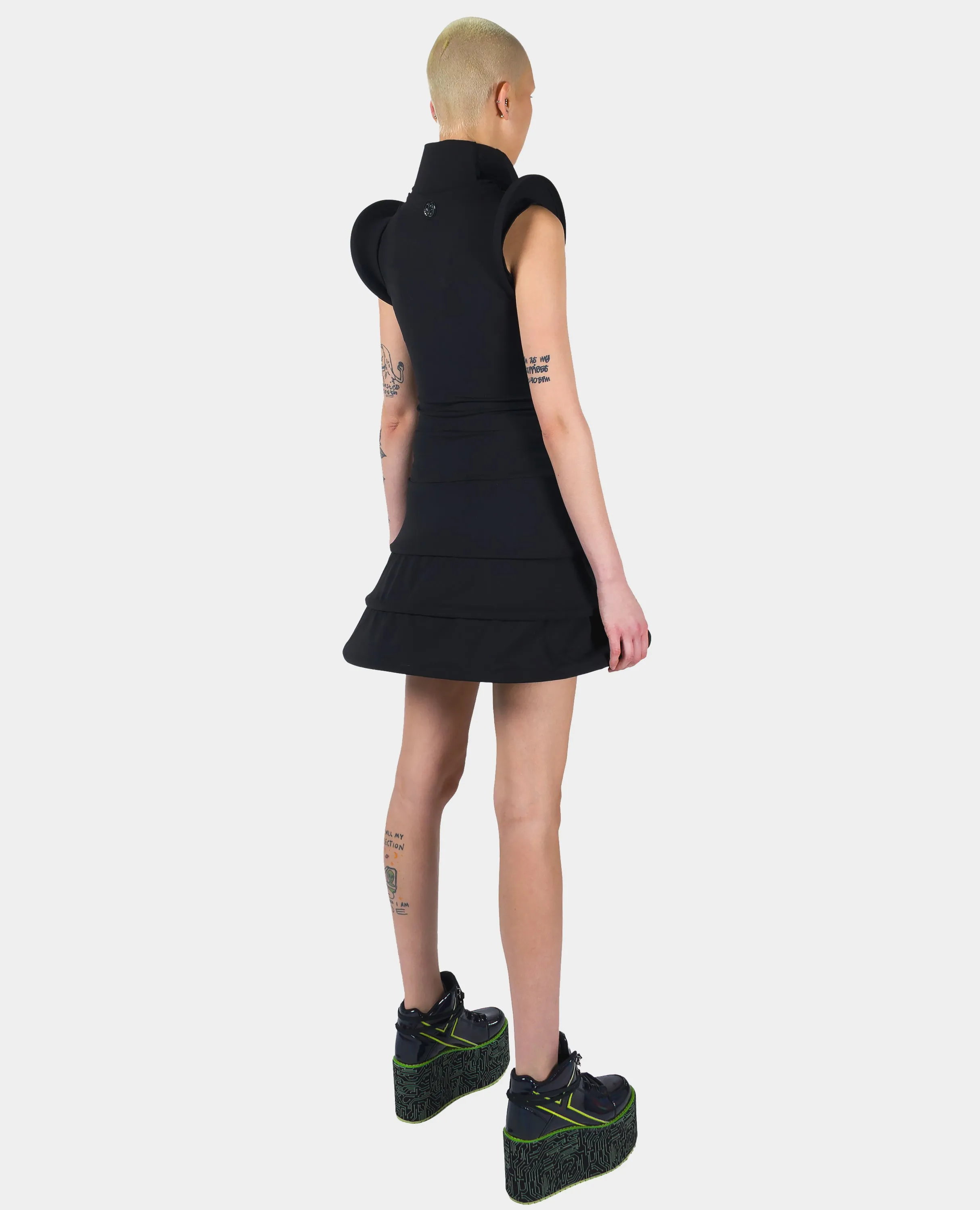 CYBERLAB ENTRAPMENTED DRESS BLACK