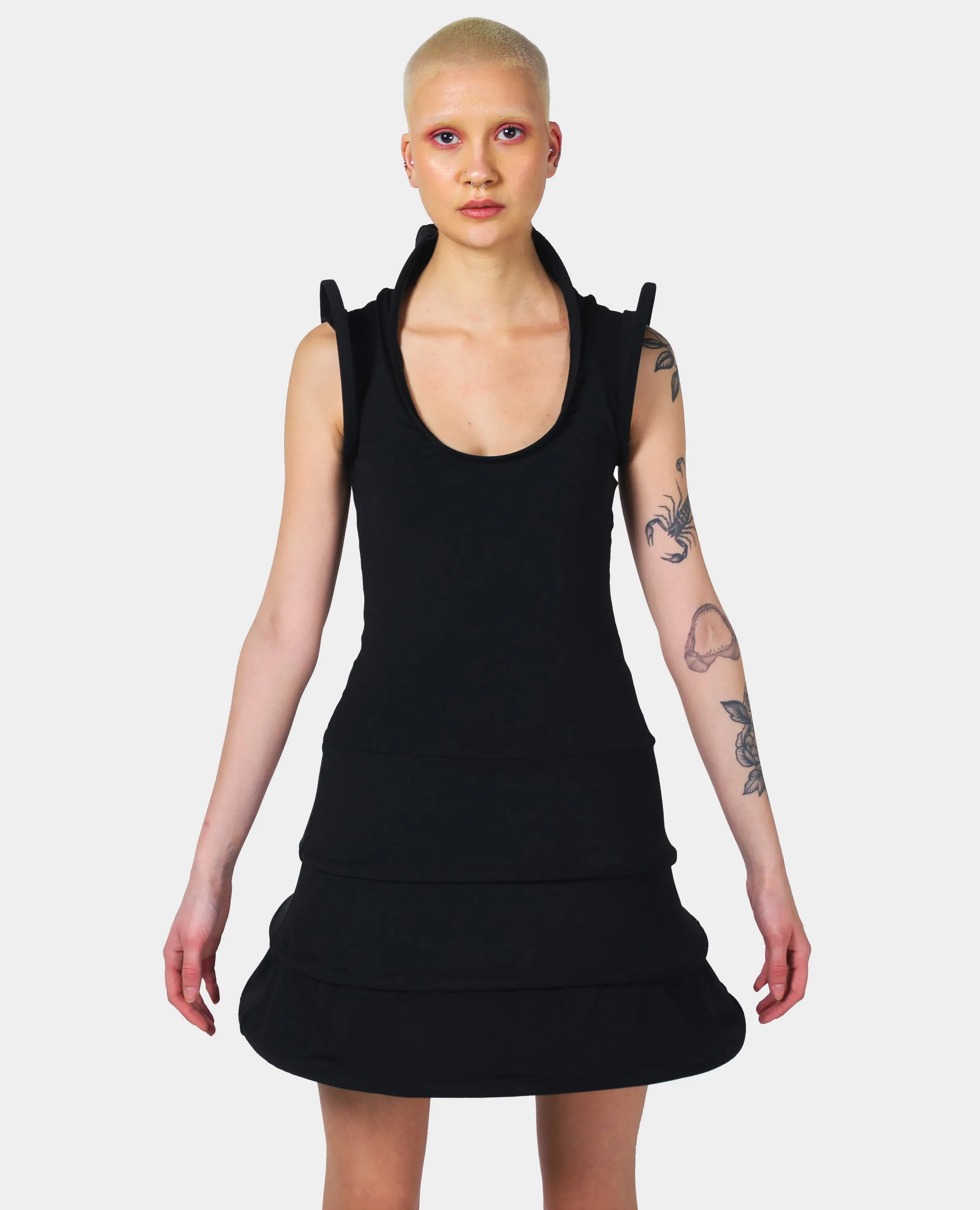 CYBERLAB ENTRAPMENTED DRESS BLACK